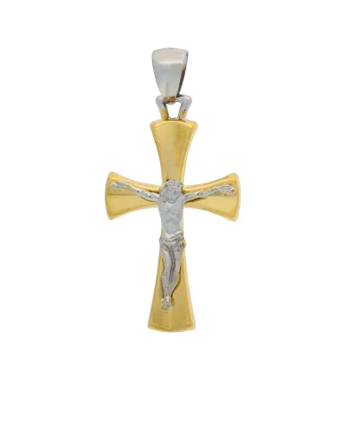 18CT T/T CRUCIFIX 18mm/28mm